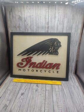 Indian Mototcycle Wooden Sign